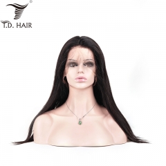 TD Hair 150% Density 10-24 Inch Straight Full Transparent Lace Human Hair Wigs Wig Pre Plucked With Baby Hair Full End