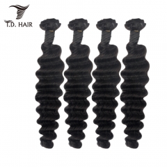 TD Hair 4PCS Malaysia Remy Deep Wave Weaving Bundles 1B# Natural Color Black Cuticle Aligned 100% Human Hair Weave