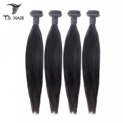 TD Hair 4PCS/Pack Malaysia Remy Straight Bundles 1B# Natural Black Color Weave Extensions 100% Human Hair