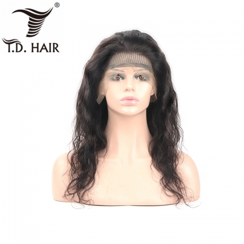 TD Hair Body Wave 13*4 Frontal Swiss Transparent Lace Wig 150% 180% Density With Baby Hair Peruvian Brazilian Wigs Remy Natural Human Hair