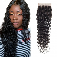 TD Hair Peruvian Deep Wave 5*5 Lace Closure Natural Color Human Hair Closure Bleached Knots Pre Plucked Natural Hairline