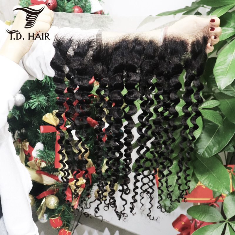 Water Wave Lace Frontal Ear To Ear Unprocessed 100% Virgin Brazilian Transparent Lace 13X4 Frontal with Baby Hair Natural Color